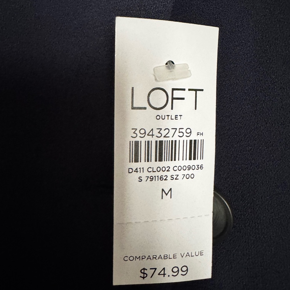LOFT Midnight Blue Button-Front Vest - Picture 2 of 4